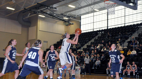 Shannon Flament drives to the hoop